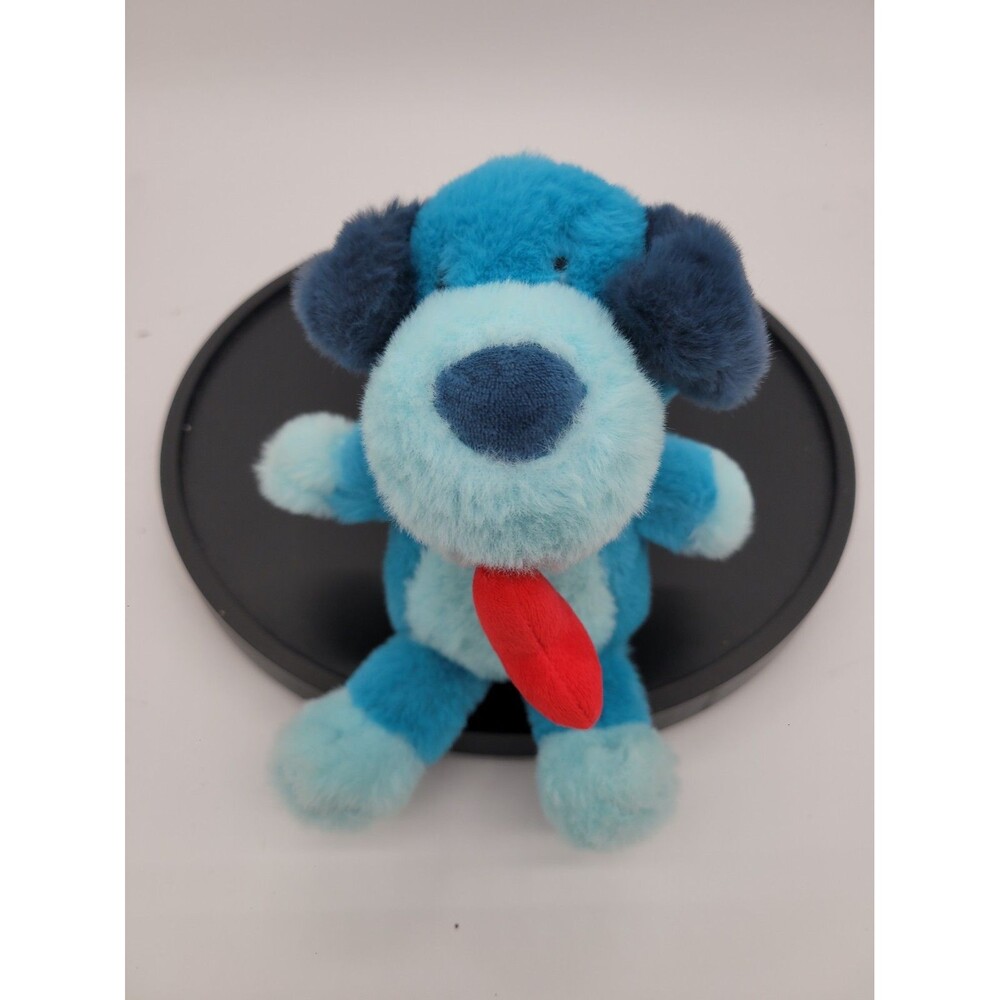 Gigglescape Blue Dog Plush Stuffed Animal Red Heart Tongue 9 Inch
